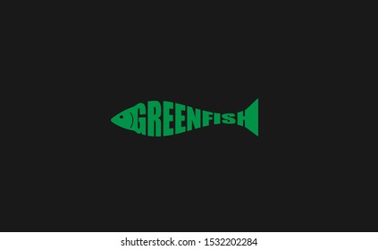 A beautiful green fish logo design template