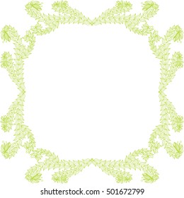 Beautiful green floral frame Vector illustration.