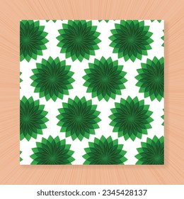 Hermoso diseño de patrón de hojas de flores verdes