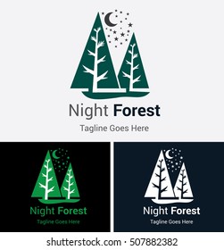 Beautiful Green Forest trees silhouette set on green background. Info graphic modern isolated vector sign. Premium quality illustration logo design concept.