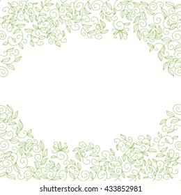 Beautiful green frame of leaves