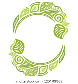 Beautiful green frame. Vector illustration