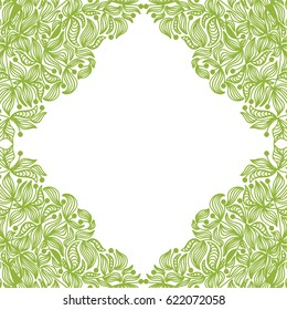 Beautiful green frame. Vector illustration.