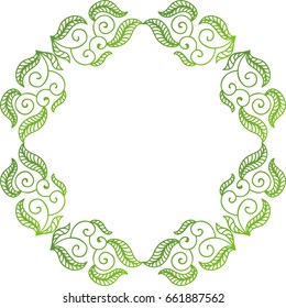 Beautiful green frame. Vector illustration.