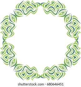 Beautiful green frame. Vector illustration.