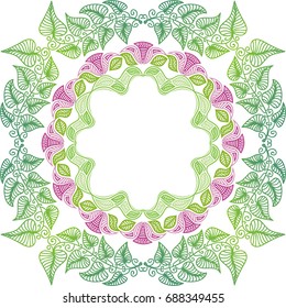 Beautiful green frame. Vector illustration.