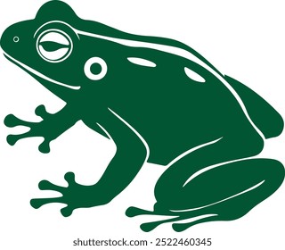 beautiful green frog vector art