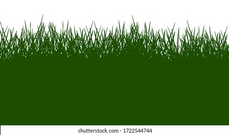 Beautiful green grass silhouette, seamless pattern. Vector illustration.