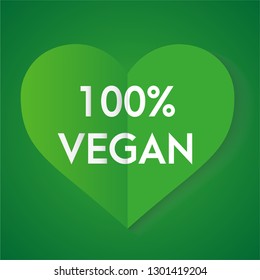 Beautiful green heart vector. Green Love nature. Organic product, vegan friendly. For comercial use. 