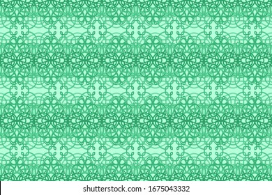 Hermosa ilustración verde con un patrón abstracto sin fisuras