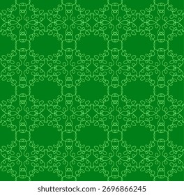 Lindo verde rendas padrão sem costura em estilo linear