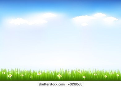 Beautiful Green Landscape, Vector Illustration