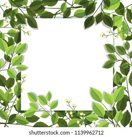 Green Leaf Border Template Illustration Stock Vector (Royalty Free ...