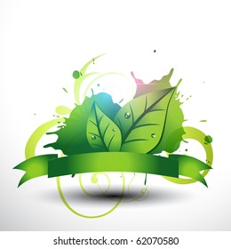 bonito diseño de hojas verdes. Obra de arte Eps10