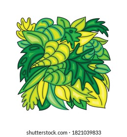 hermosa ilustración vectorial de hoja verde
