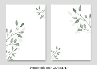 Beautiful Green leaf Wedding Invitation Card Template