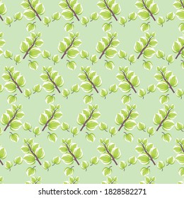 Hermosas ramas verdes frondosas de diseño de patrones sin fisuras. Vector eps 10.