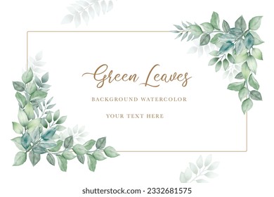  beautiful green leaves background watercolor 