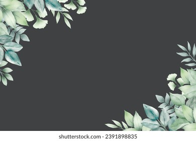 beautiful green leaves background watercolor

