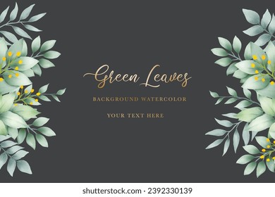 beautiful green leaves background watercolor

