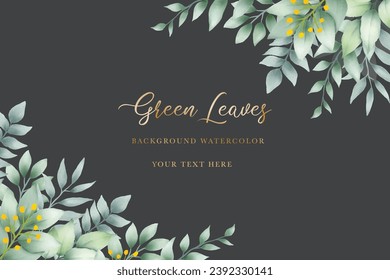 beautiful green leaves background watercolor
