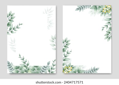 beautiful green leaves background watercolor
