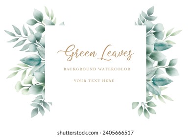 beautiful green leaves background watercolor
