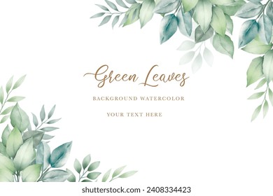 beautiful green leaves background watercolor
