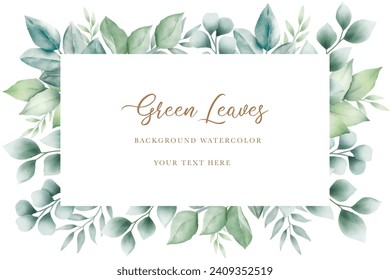 beautiful green leaves background watercolor
