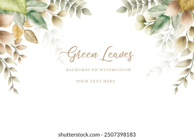 beautiful green leaves background watercolor
