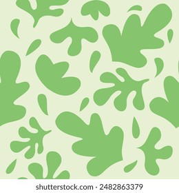 Beautiful green leaves seamless pattern in tribal.Ethnic leaf surface design background.Nature botanical folk art vector illustration.Design for eco,seasonal,earth,forest,tropical,element for decorate