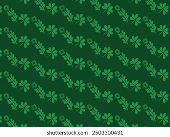 Beautiful green leaves seamless pattern. Beautiful green petals wallpaper. Green texture saint patrick's day.