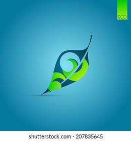 Beautiful green leaves. Vector illustration