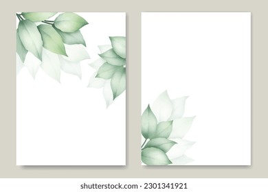  Hermoso diseño de tarjetas de guata de hojas verdes