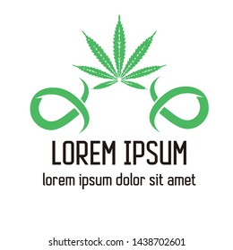 beautiful green marijuana vector design. a symbol infinity of the majesty of a marijuana