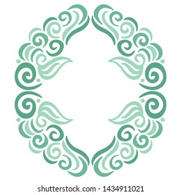 Beautiful green nature frame of leaves. Vector illustration