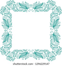 Beautiful green nature frame. Vector illustration
