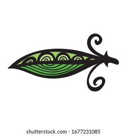Beautiful green pear. Vector illustration