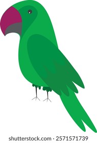 Beautiful green Perot Isolated abstract parrot vector image.