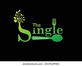 The Beautiful Green Restaurant Logo and Flat Isolation.