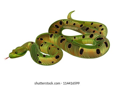 Beautiful green snake realistic