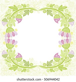 Beautiful green spring background. Vector illustration.