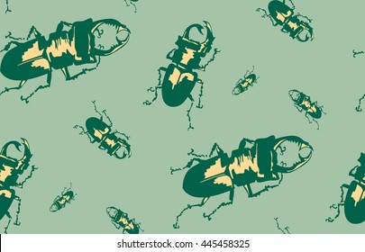 Beautiful green stag beetle pattern