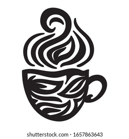 Beautiful green tea cup. Vector illustration
