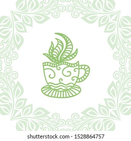 Beautiful green tea. Vector illustration