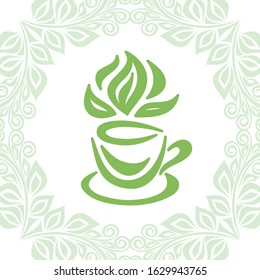 Beautiful green tea. Vector illustration