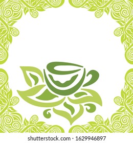 Beautiful green tea. Vector illustration