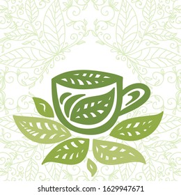 Beautiful green tea. Vector illustration