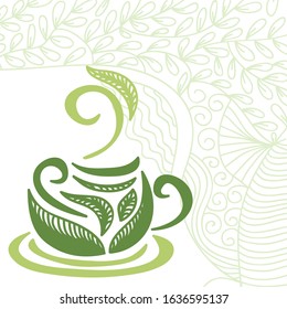 Beautiful green tea. Vector illustration