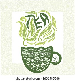 Beautiful green tea. Vector illustration